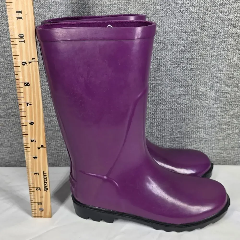 COLUMBIA CHILDREN’S DOWNPOUR RAIN BOOTS PLUM BLACK PURPLE - US SIZE 2